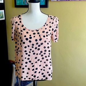 Pink Blouse with Black Spots